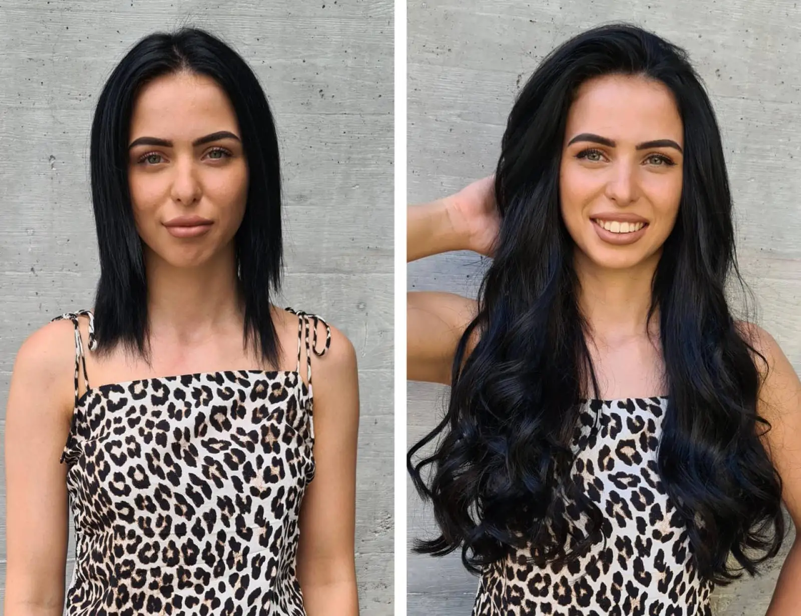 Avant après femme brune