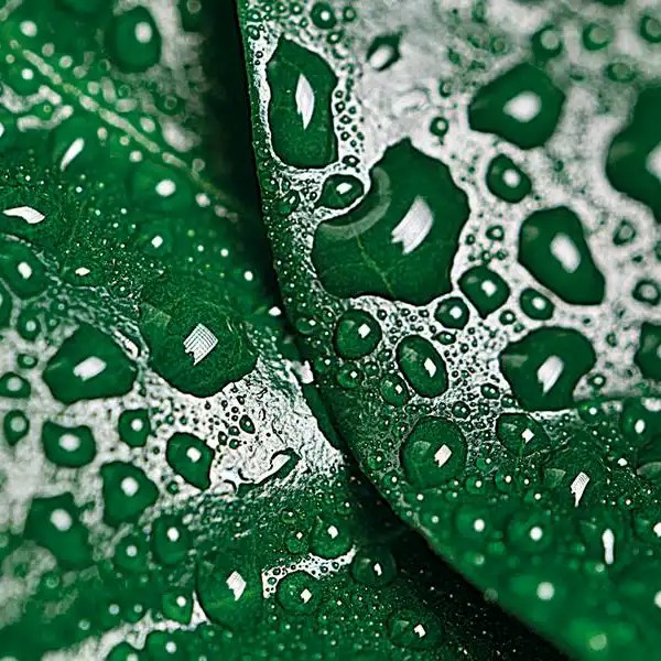 Plante verte avec des goutes d'eau