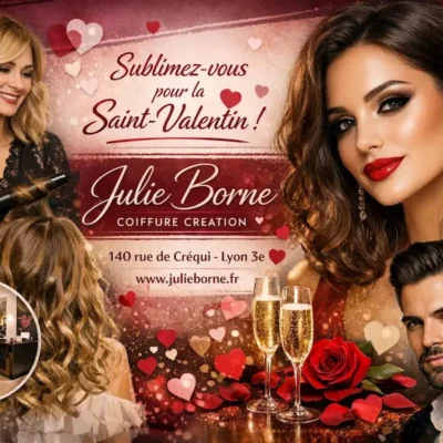 Coiffeur Lyon 3 : sublimez vos cheveux pour la Saint-Valentin chez Julie Borne Coiffure Création